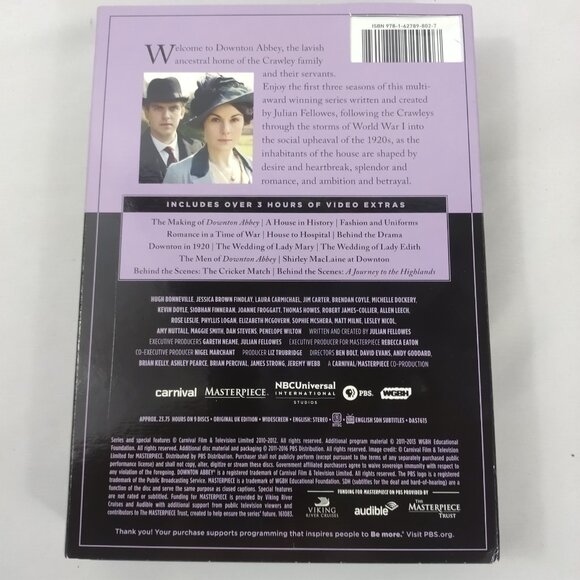 Downton Abbey Seasons 1,2, & 3, by PBS, 9 Disc DVD Set w/ Slipcover Used - Picture 2 of 10